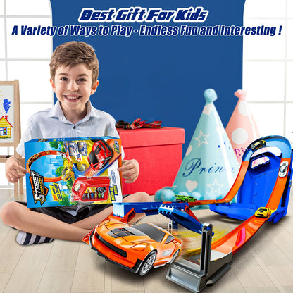 Race Track Toy Car Set with Storage Box