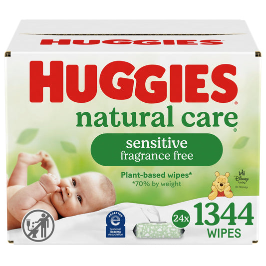 24 Pack HUGGIES Natural Care Baby Wipes
