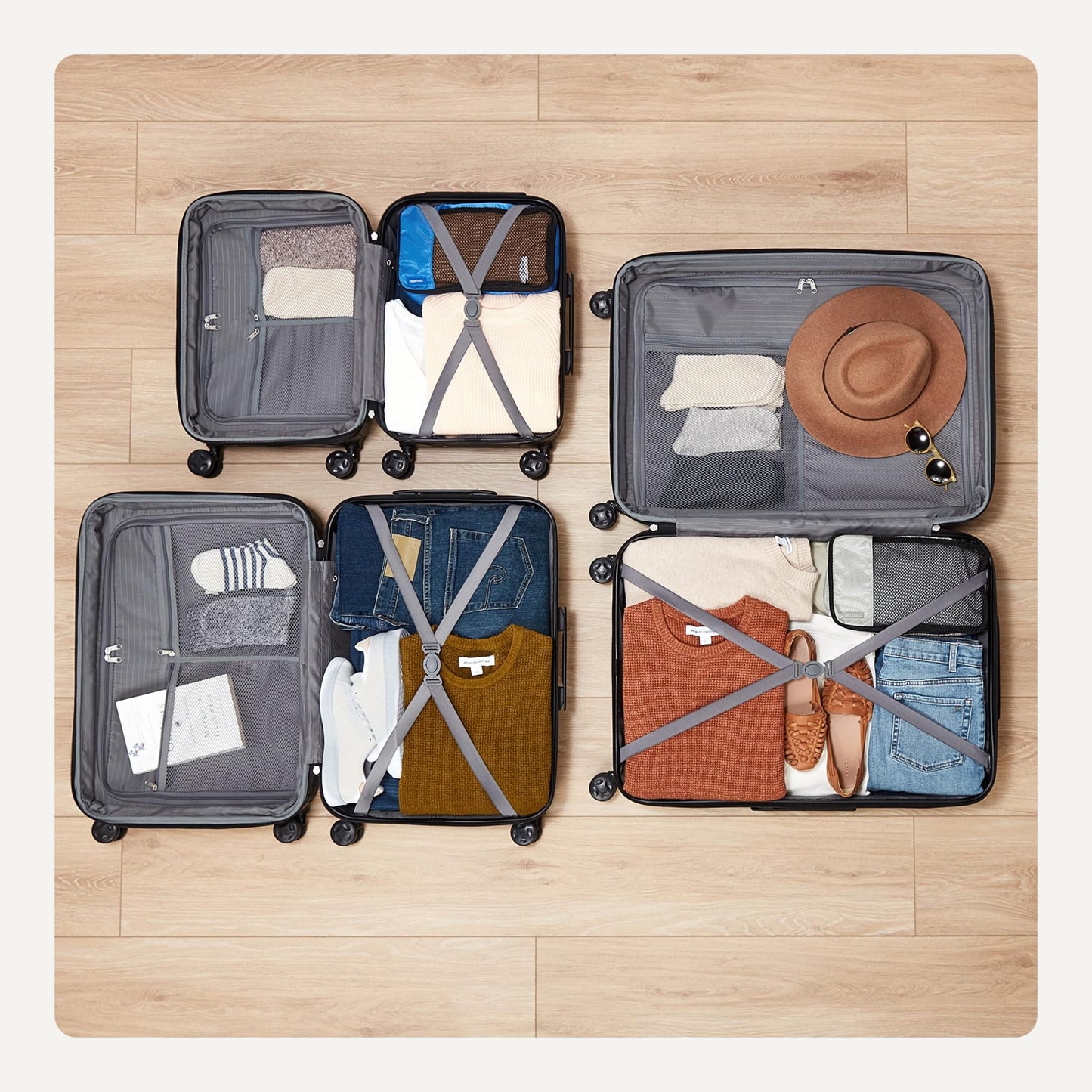 3-Piece Hardshell Suitcase Set with Wheels
