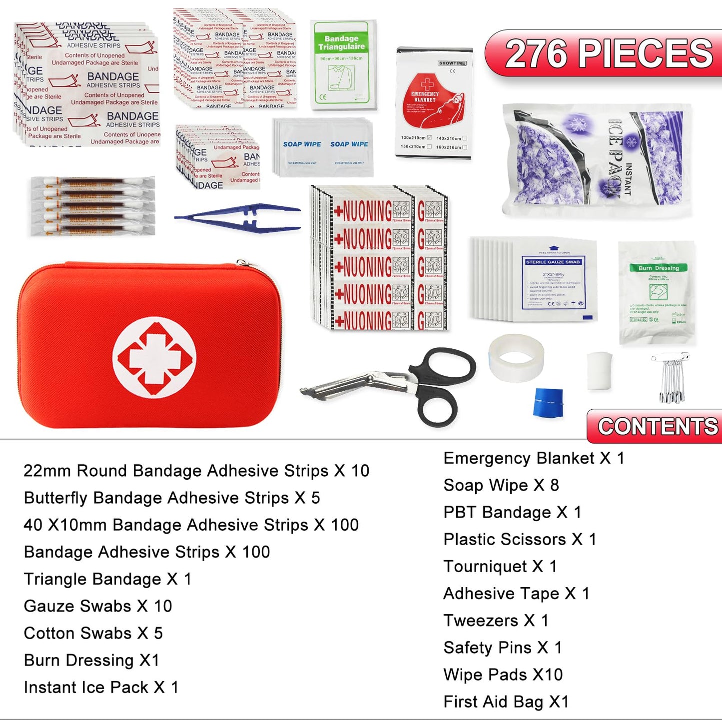 276PCS First Aid Kit for Home and Travel