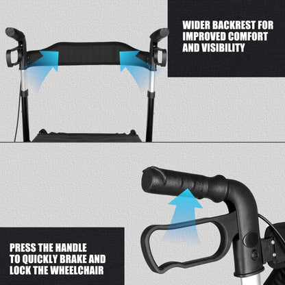 Mobility Walker with Seat and Shopping Bag