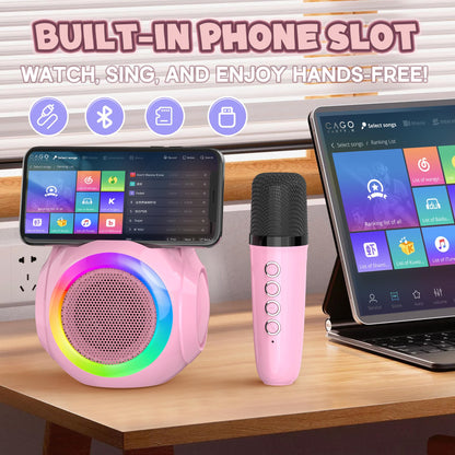 Hockvill Mini Karaoke Machine for Kids with Microphone