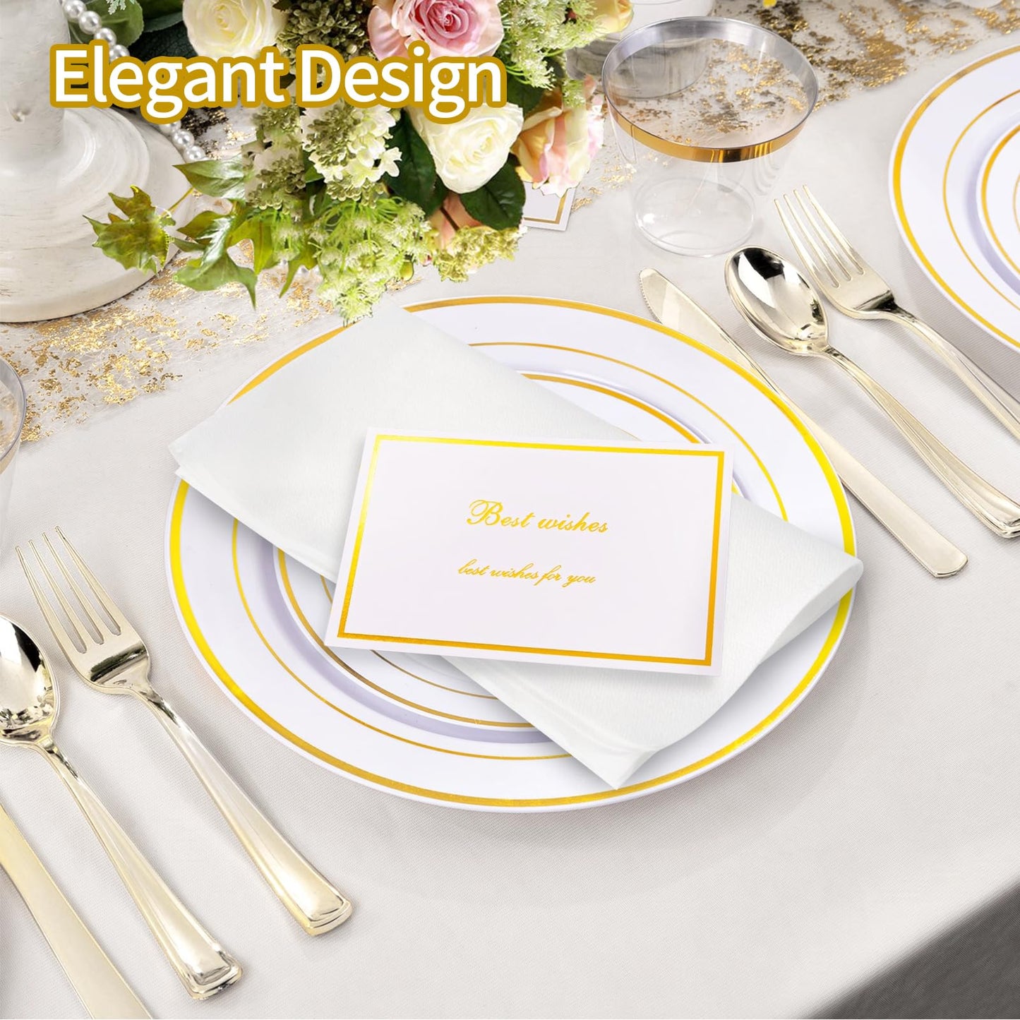 200 Pcs Party Plates Set for Wedding