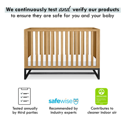 DaVinci Ryder 3-in-1 Convertible Crib in Honey, Greenguard Gold Certified