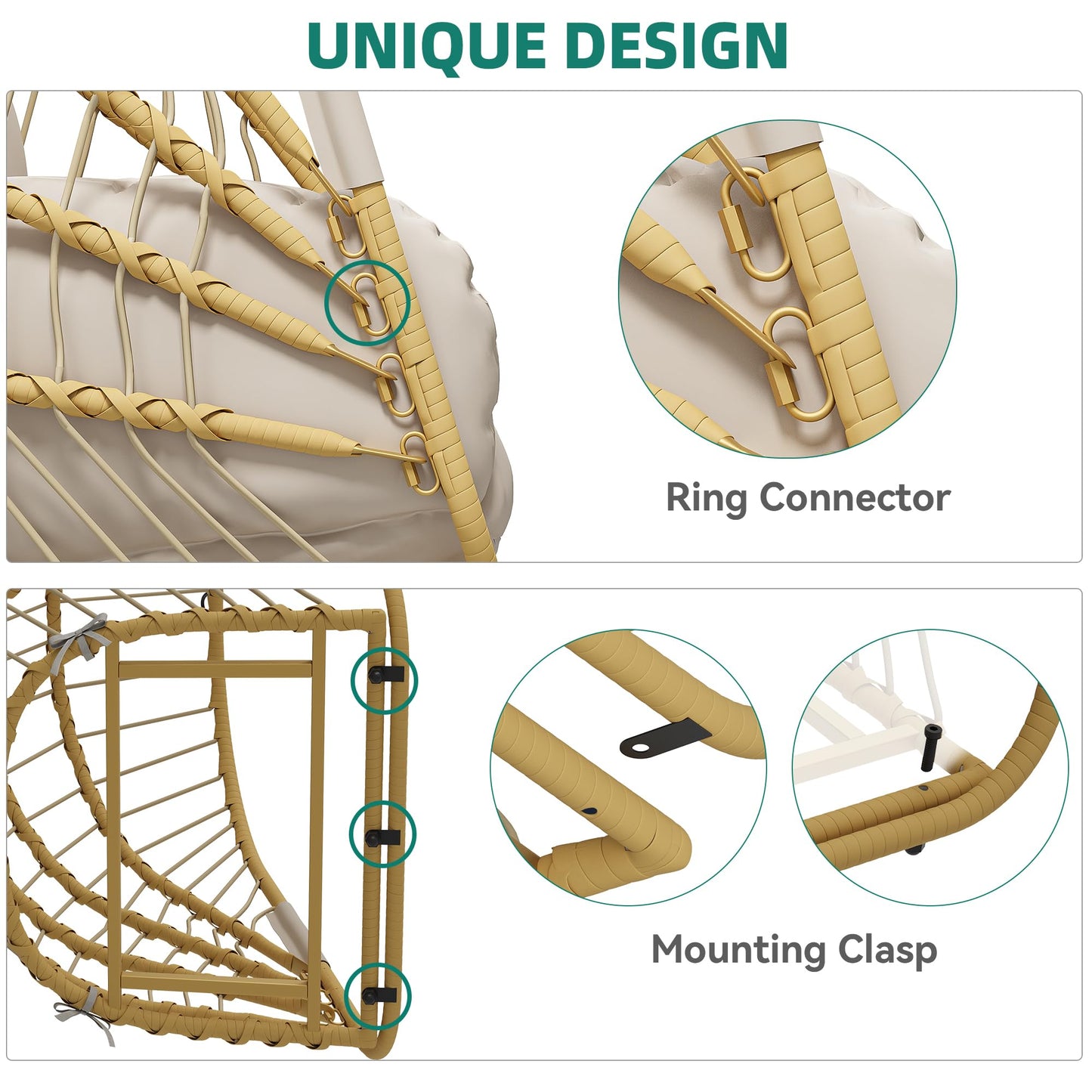 Hanging Egg Chair with Stand by YITAHOME