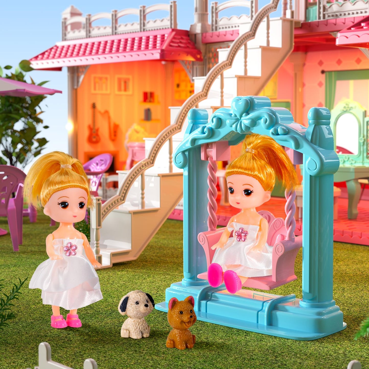 Lucky Doug Building Toys for 3 4 5 6 7 Years Old Girls Toddlers Kids, DIY STEM Building Toys for Girls Kids, Pretend Play Toys