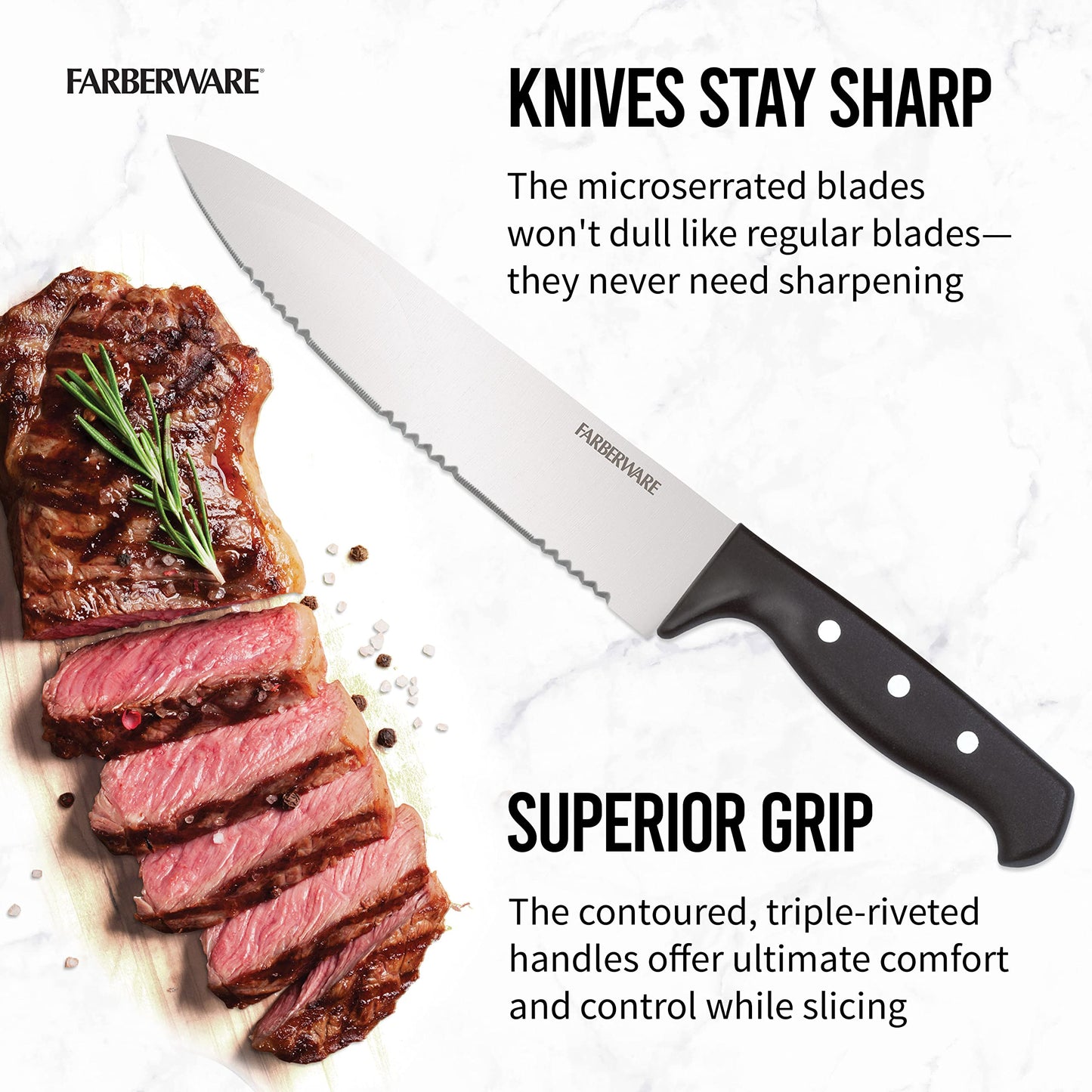 Farberware 22-Piece Stainless Steel Knife Set