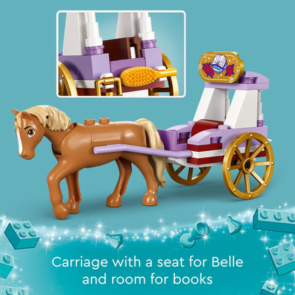 LEGO Disney Princess Belle’s Storytime Horse Carriage and Mini-Doll, Princess Toy for Kids, Disney’s Beauty and The Beast Movie Gift for Girls and Boys Ages 5 and Up, 43233