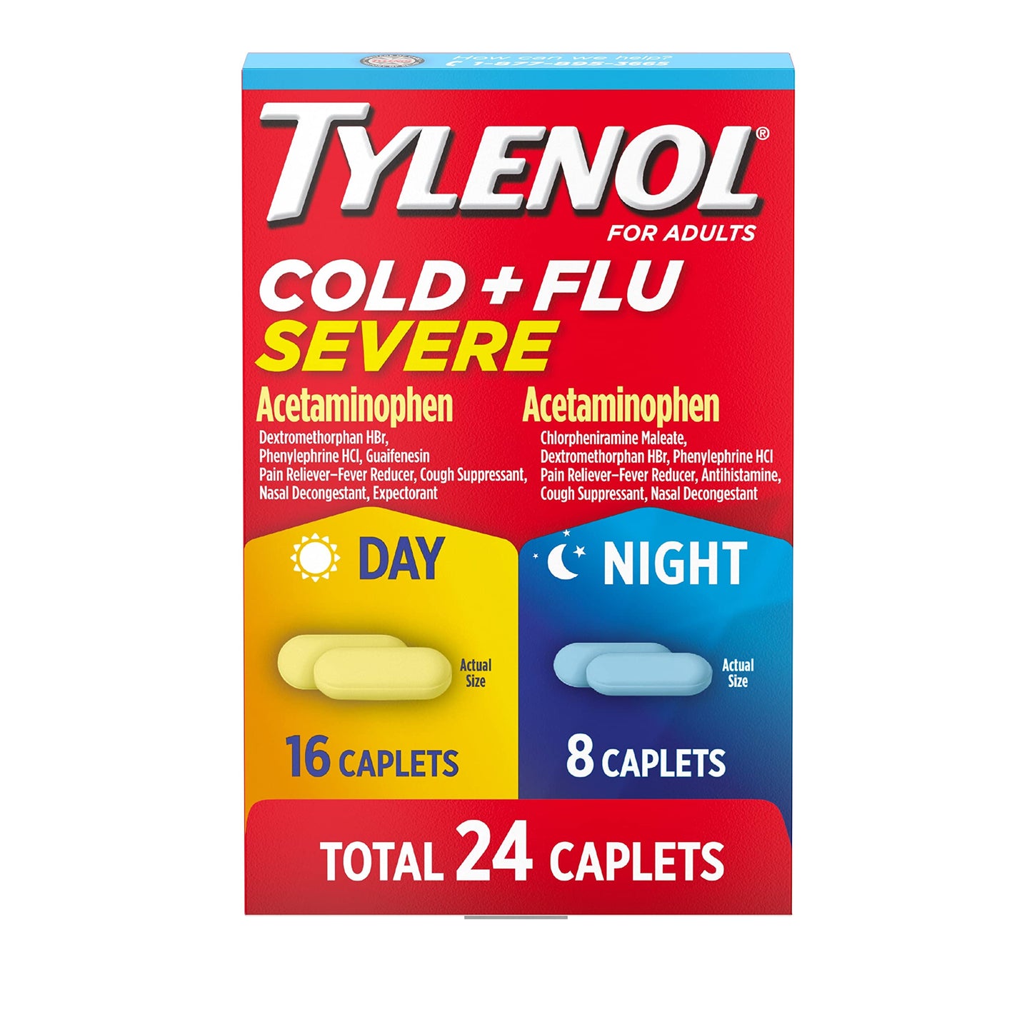 Tylenol Cold & Flu Severe Caplets, 24 Count