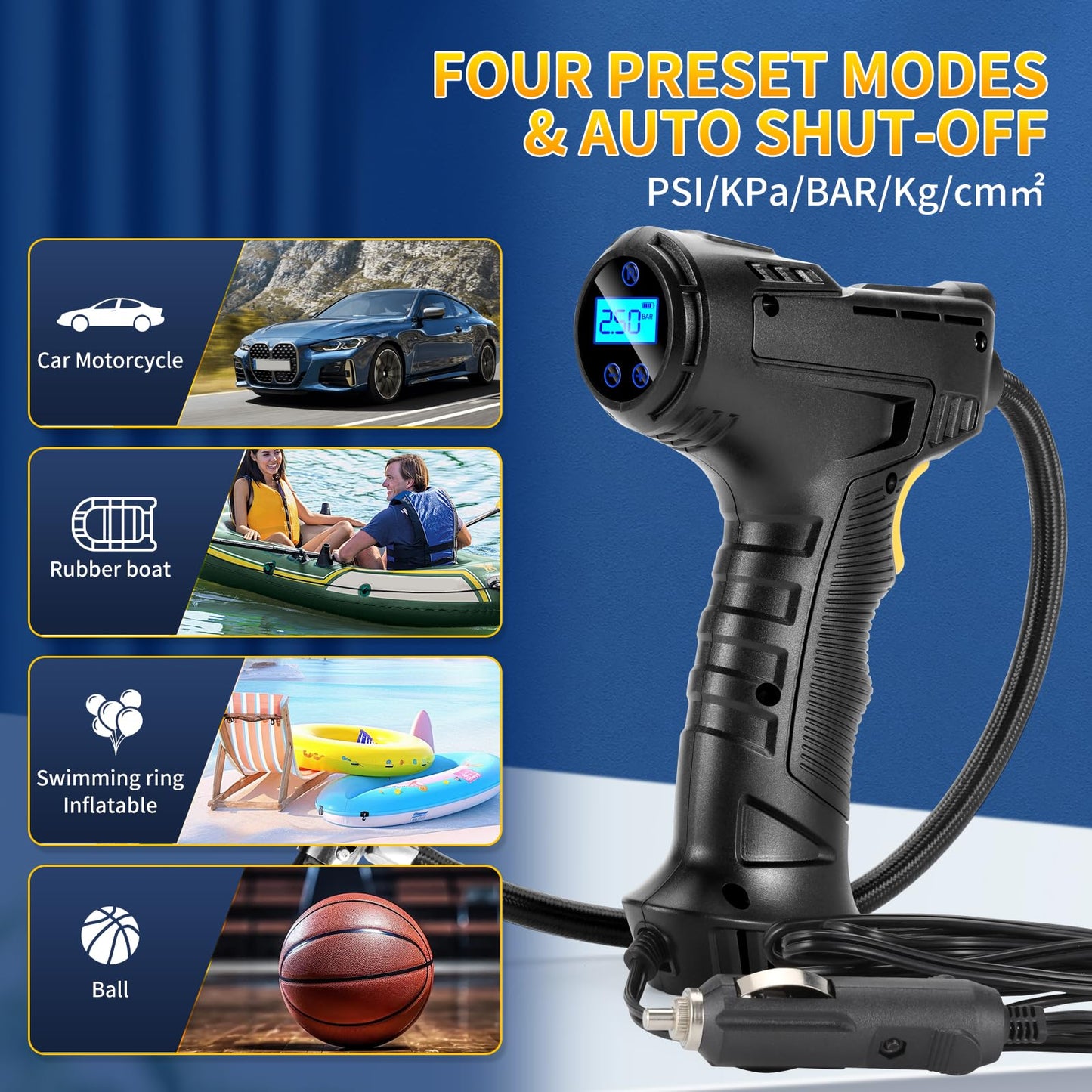 150PSI Portable Air Compressor for Cars