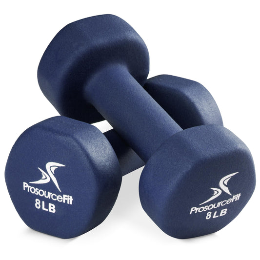 2 ProsourceFit 8 lb Neoprene Dumbbells with Grip