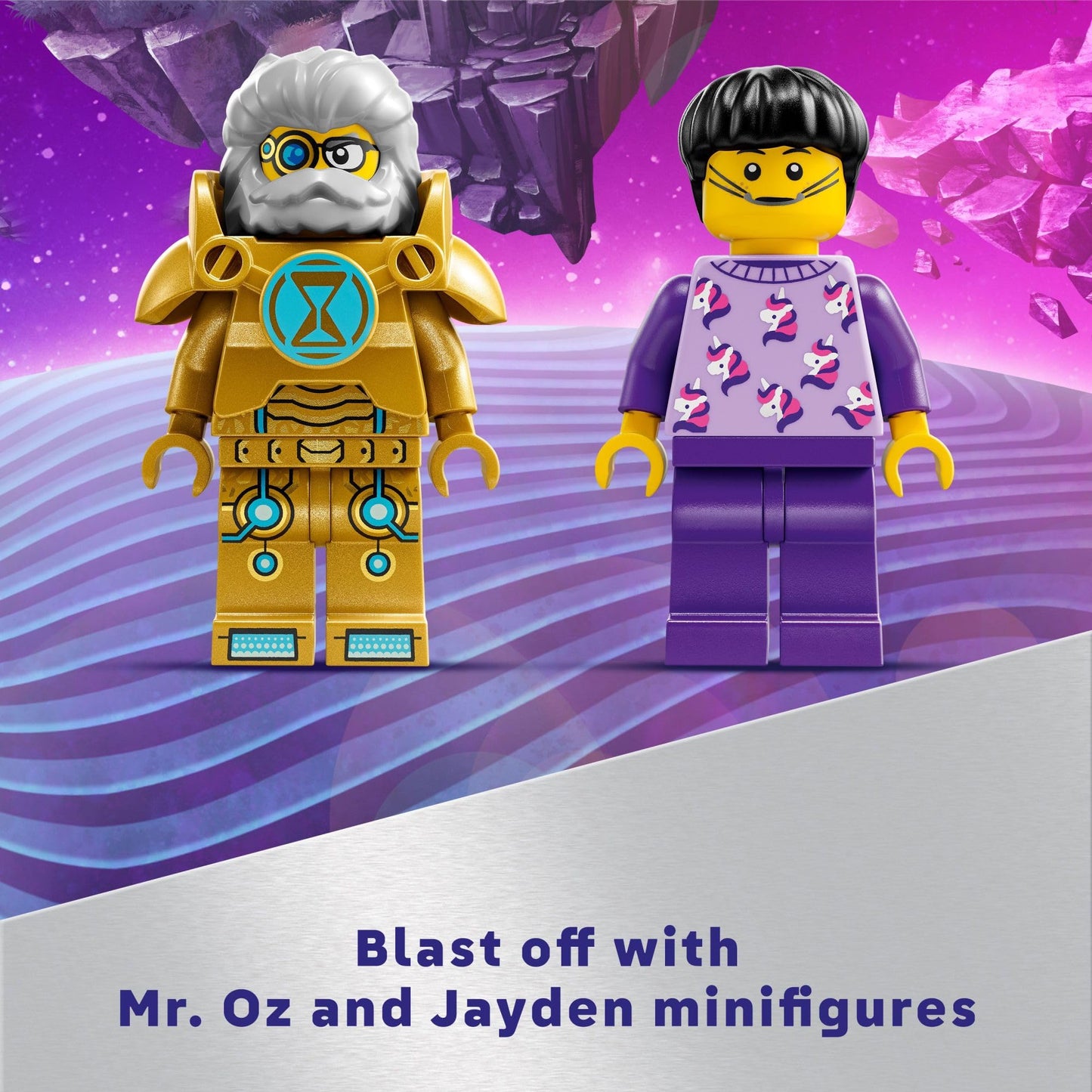 LEGO DREAMZzz Mr. Oz’s Space Car Toy, Transforming Vehicle Building Set, Includes TV Show Minifigures Mr. Oz, Albert and Jayden, Space Shuttle Toy Gift for Boys and Girls Aged 8 and Up, 71475