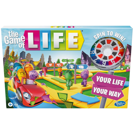 Hasbro Gaming The Game of Life Game, Family Board Game for 2-4 Players, Indoor Game for Kids Ages 8 and Up, Pegs Come in 6 Colors