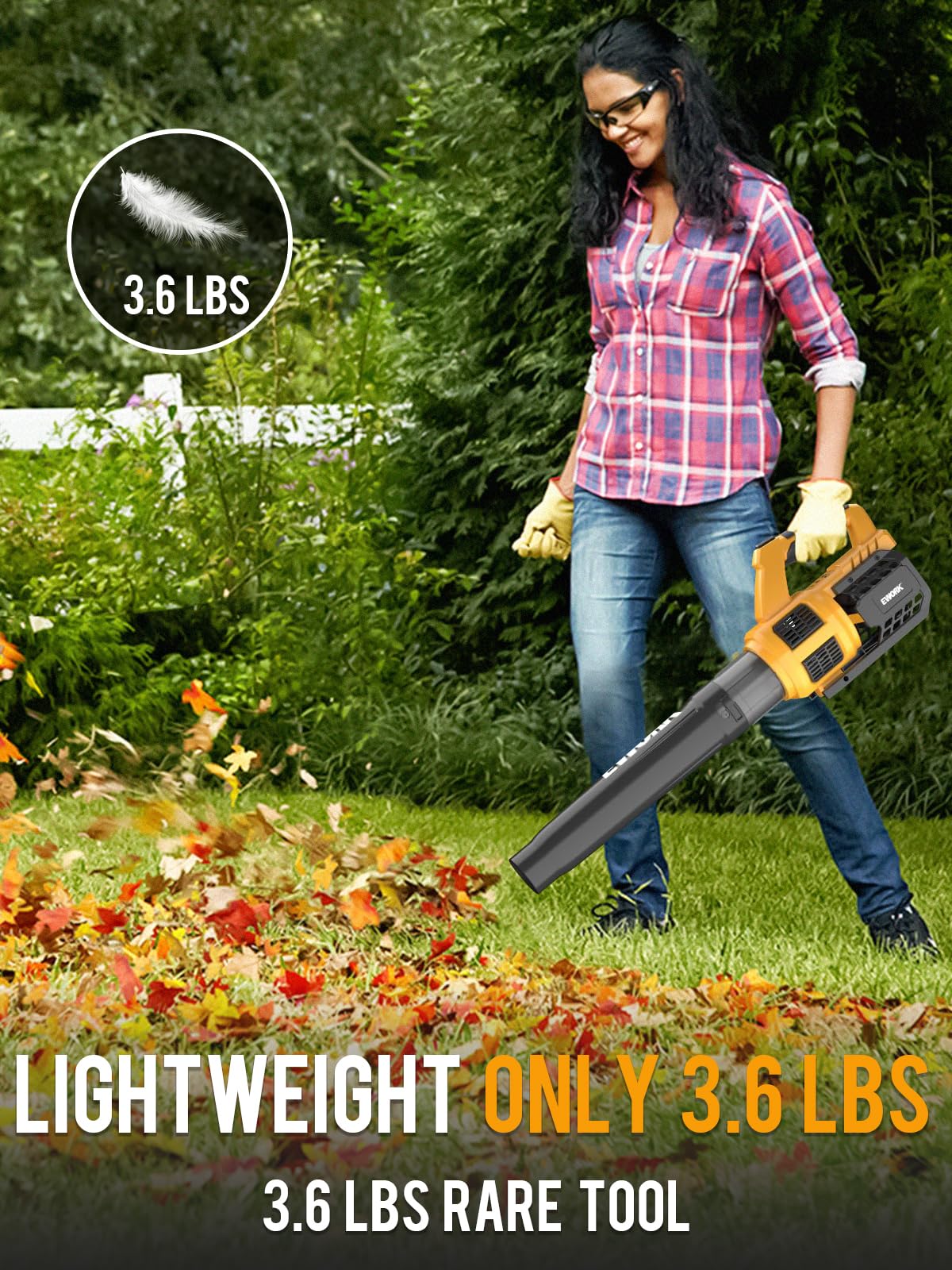 EWORK Cordless Leaf Blower with Batteries & Charger