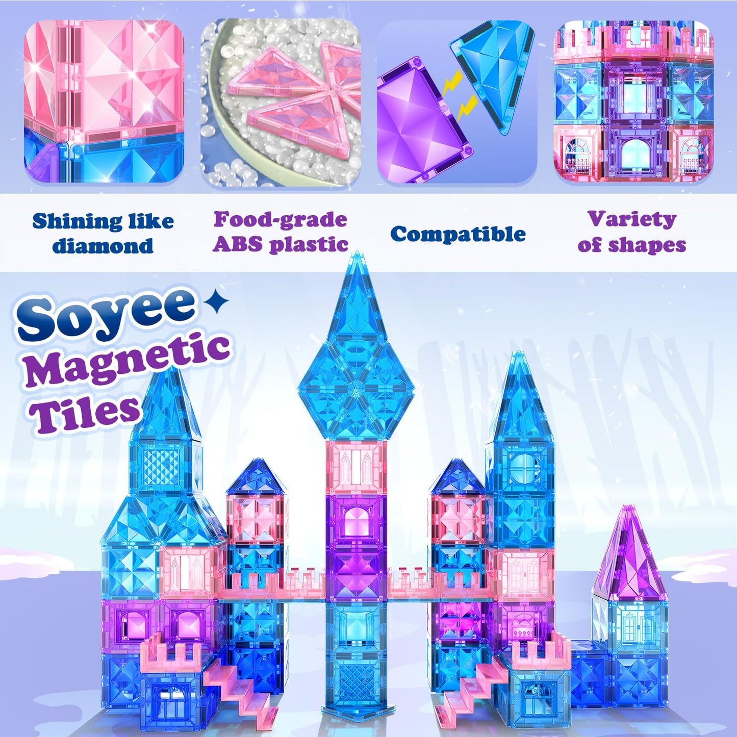 102pcs Magnetic Building Tiles with Dolls