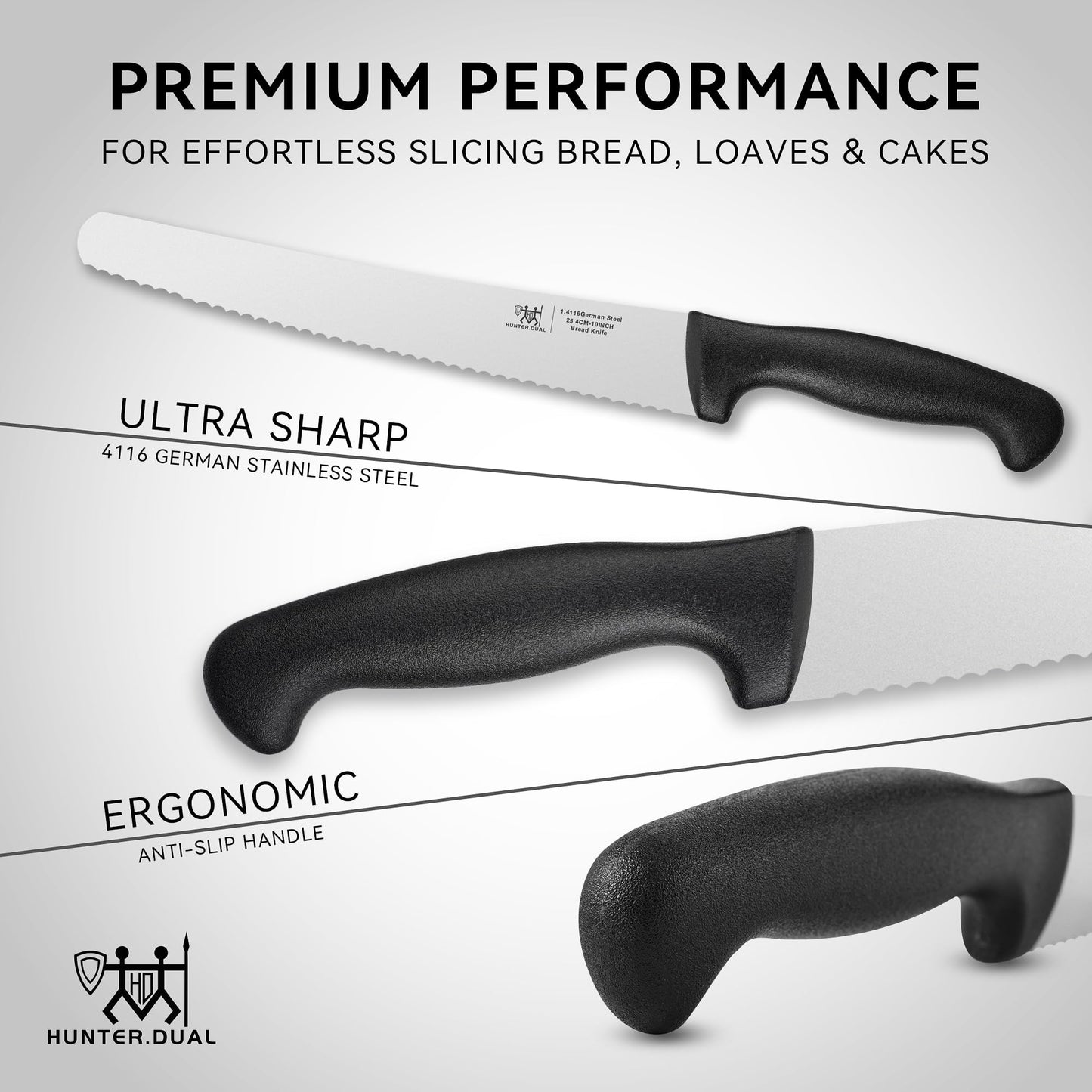 10-Inch HUNTER.DUAL Serrated Bread Knife