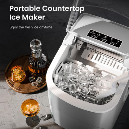 AGLUCKY Portable Ice Maker with Self-Cleaning