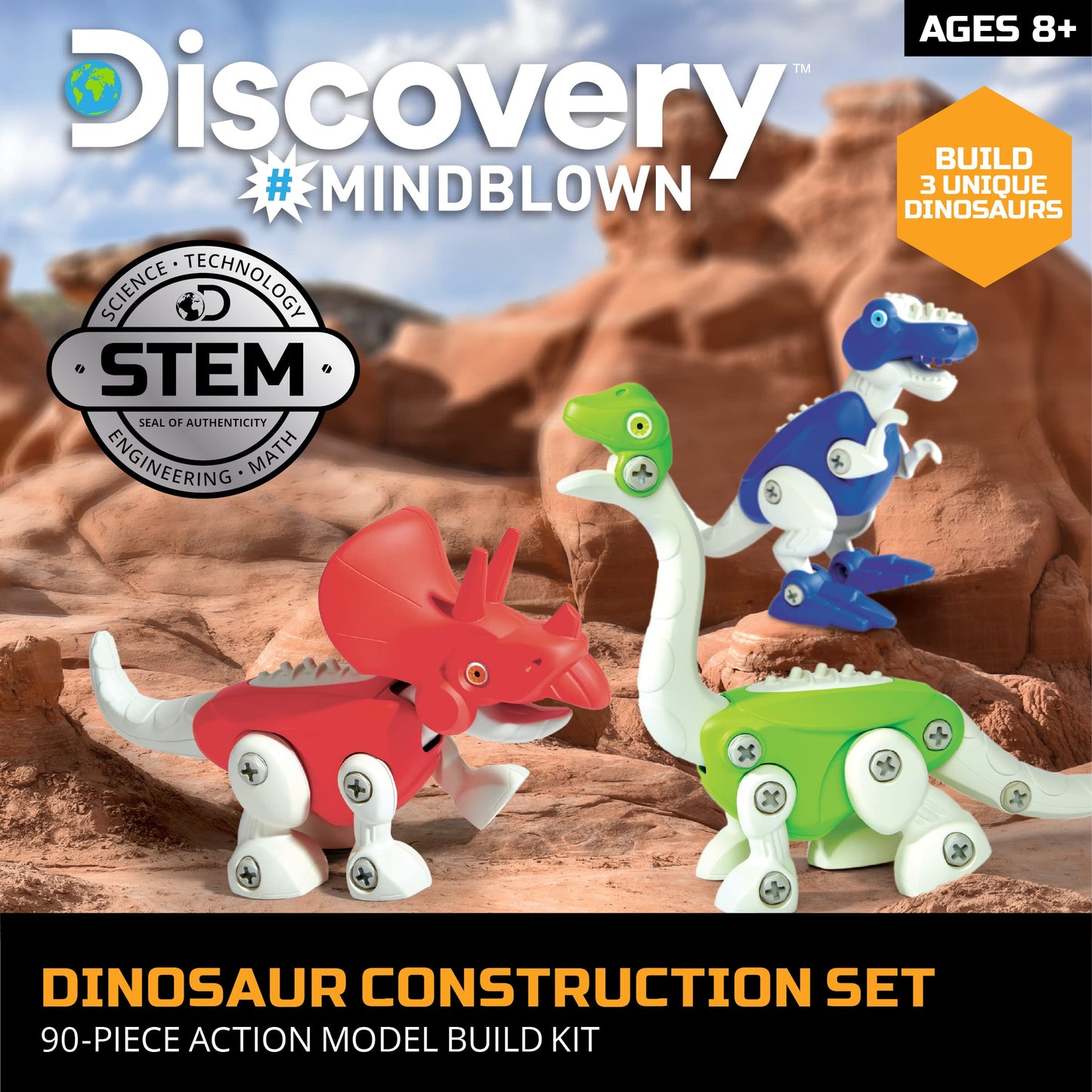 Discovery Kids Dinosaur Construction Set, 90 Pieces