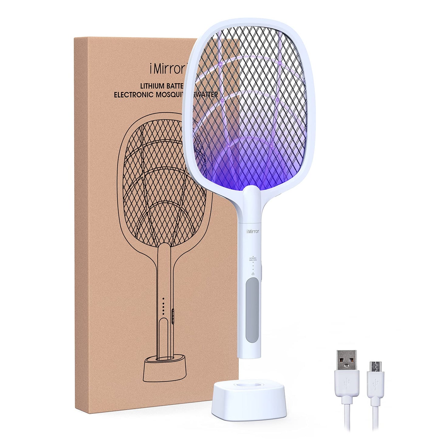 imirror Rechargeable Electric Fly Zapper Racket