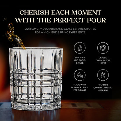 American Atelier Whiskey Decanter & Glass Set, 7-Piece