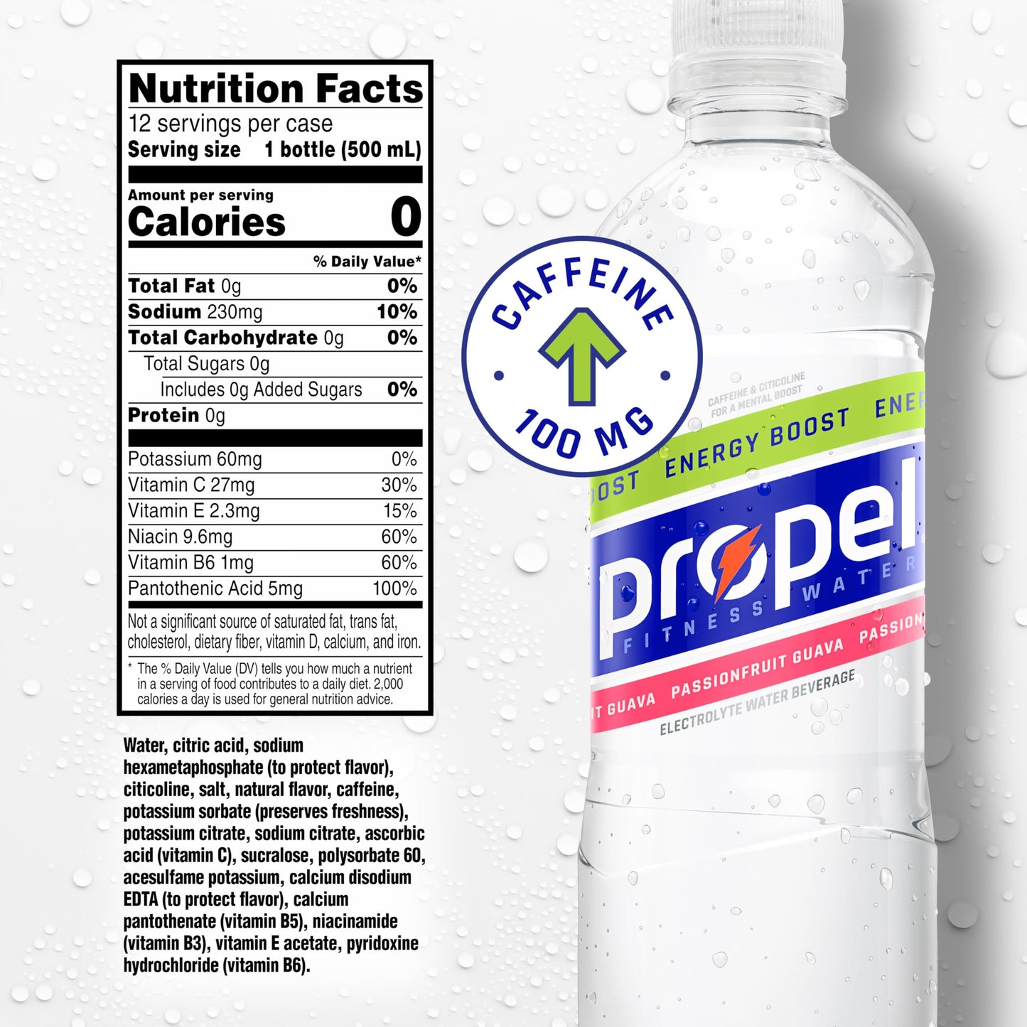 12 Pack Propel Energy Boost Flavored Water