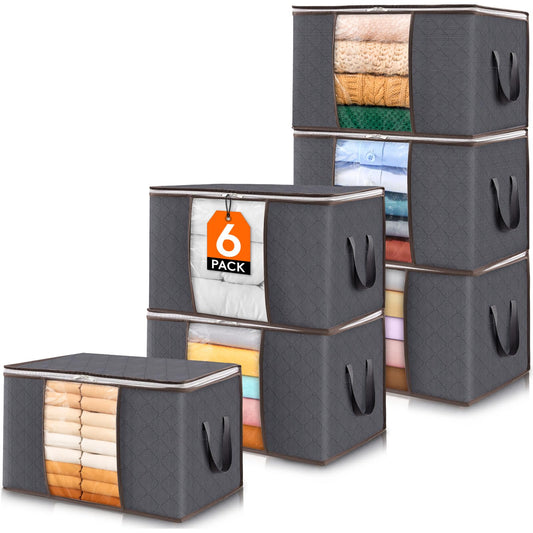 Lifewit 6-Pack Foldable Storage Bins with Lids