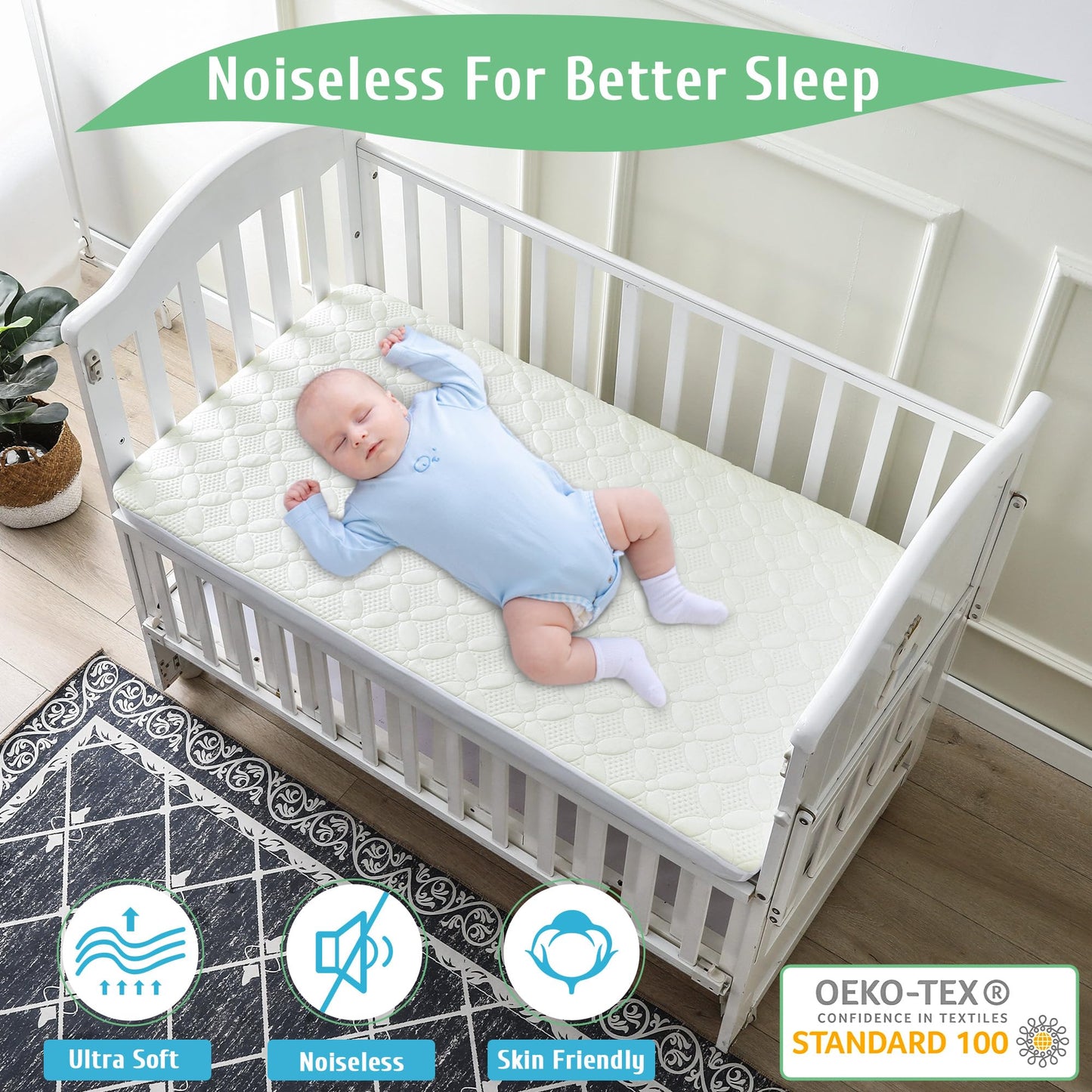 2 Pack Waterproof Crib Mattress Protectors