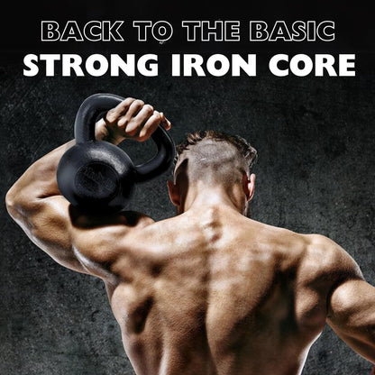 Yes4All 15 lbs Solid Cast Iron Kettlebell
