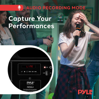 Pyle Portable Bluetooth Karaoke PA Speaker System