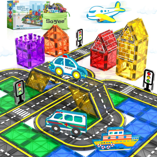 Magnetic Building Blocks Cars Set for Kids