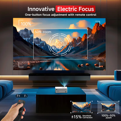 1080P Mini Projector with WiFi and Bluetooth