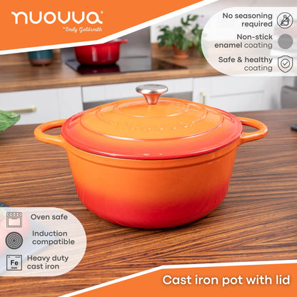 6.4 Quart Cast Iron Dutch Oven with Lid