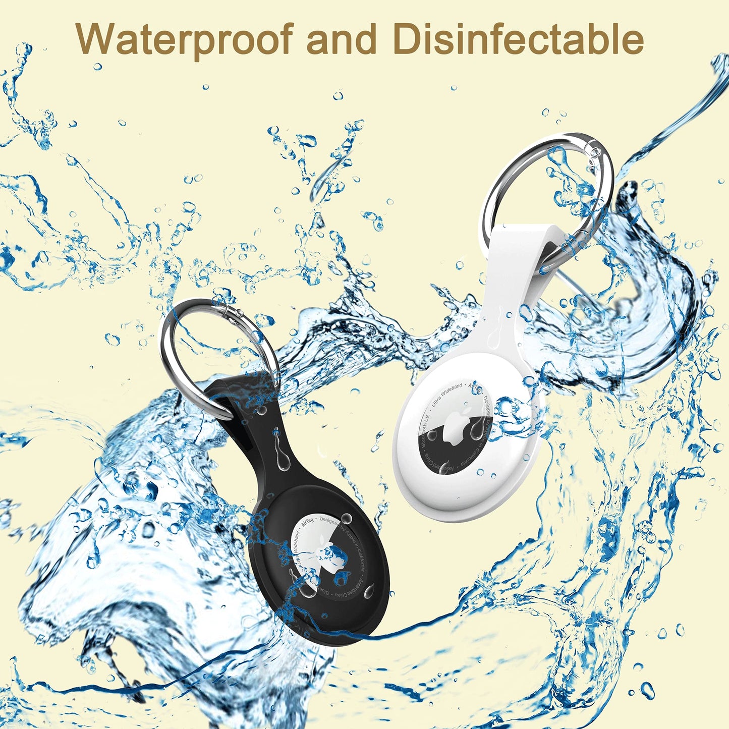 4 Pack AirTag Holders with Keychain and Case