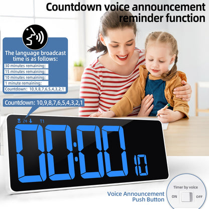 TXL 13-Inch Digital Wall Clock with Remote