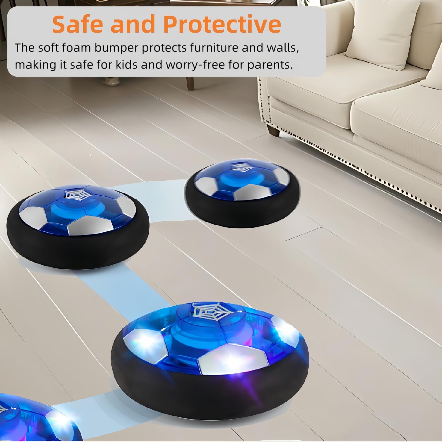 Unifuncy Hover Soccer Ball for Kids - Fun Indoor Soccer Toy for Boys Aged 6-12, Perfect Cool Light-Up Toys for Birthday or Children’s Day Gift for 6, 7, 8, 9, 10, 11, 12 Year Old Boys - Single Pack