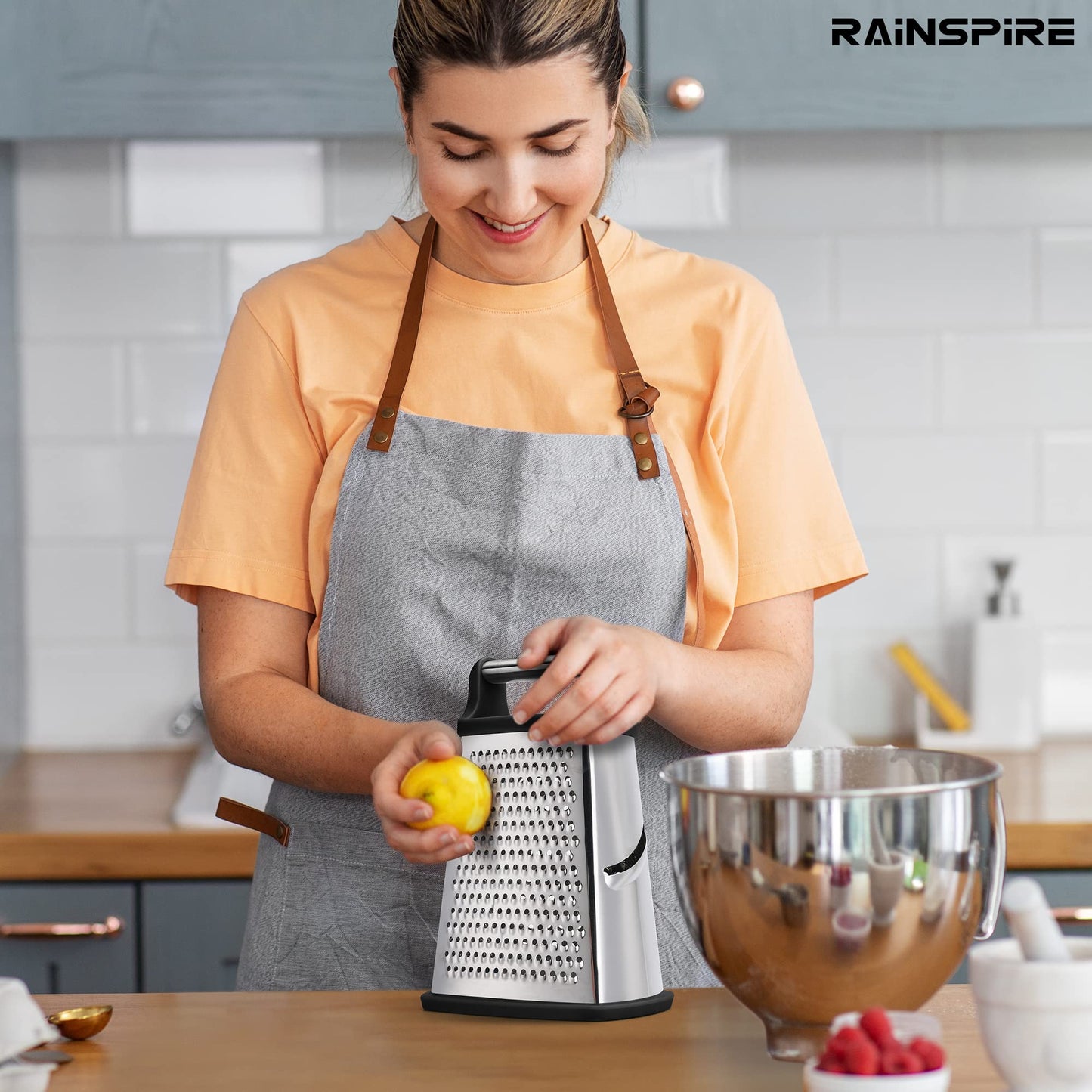 Rainspire Stainless Steel Box Grater with Handle