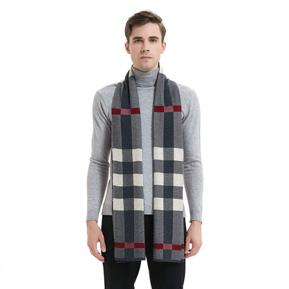 Men's Winter Cashmere Wool Scarf - Warm & Soft