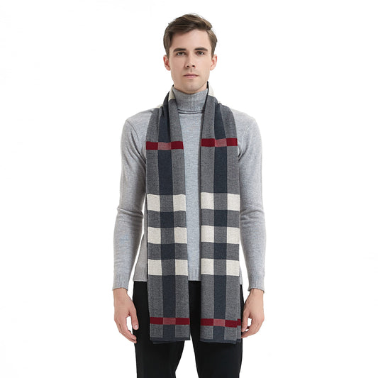 Men's Winter Cashmere Wool Scarf - Warm & Soft