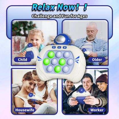 Fast Push Pop Game Fidget it Toys for Kids, Electronic Handheld Astronaut Blue Quick Push Bubbles Light up Sensory Toy, Birthday Toys Gifts for 3 4 5 6 7-10+ Years Old Boys and Girls (Blue Astronaut)