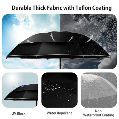Compact Windproof Golf Umbrella with Double Canopy