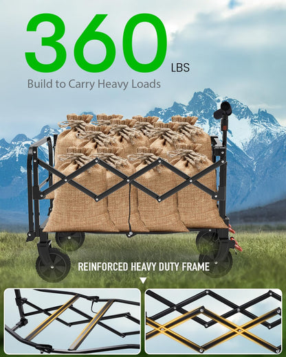 Heavy Duty Collapsible Wagon for Camping, Sports