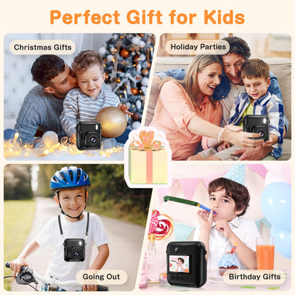 Kids Instant Print Camera with Dual-Lens 48MP