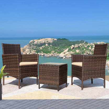 3-Piece Greesum Patio Furniture Set with Cushions