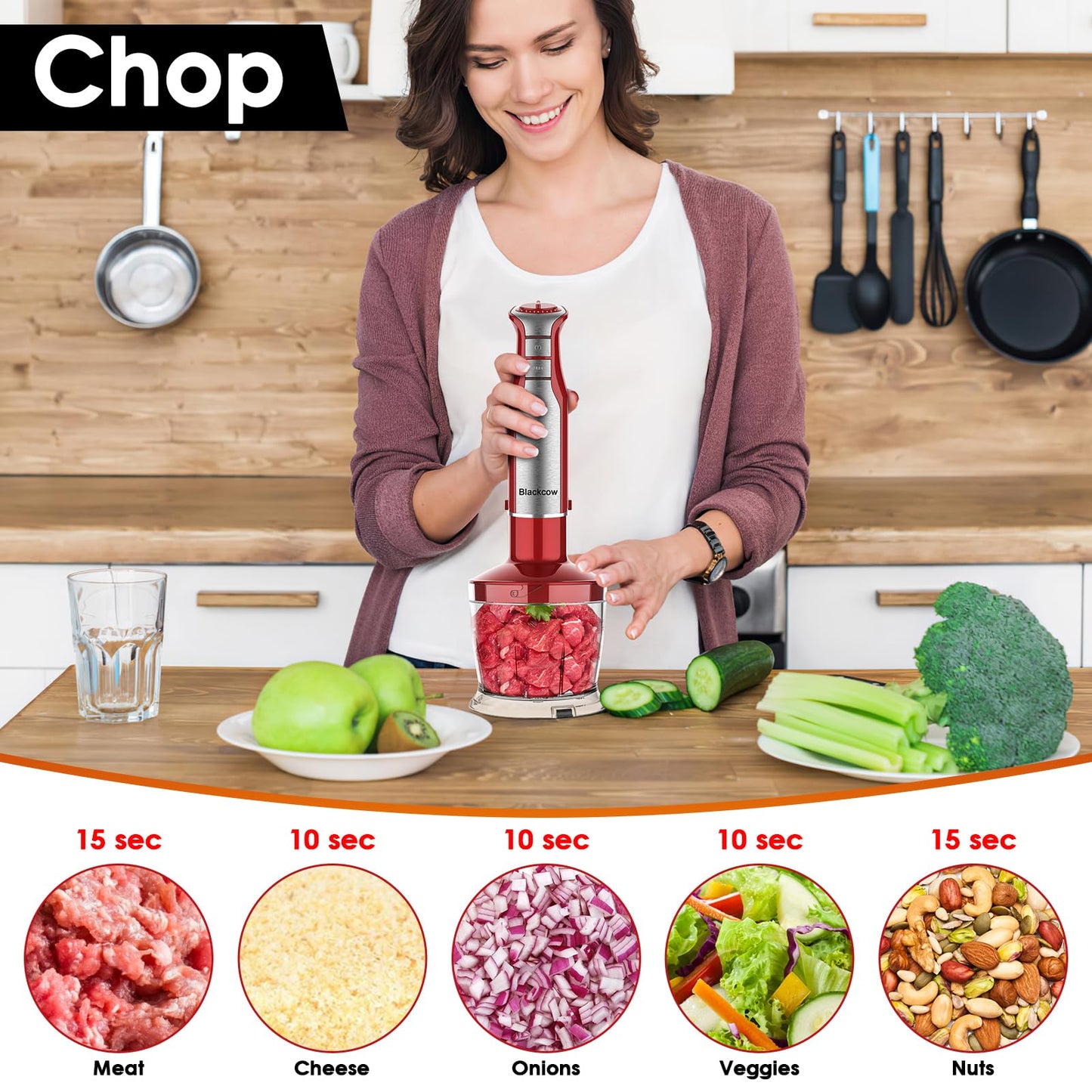 Blackcow 6-Speed Handheld Immersion Blender Set