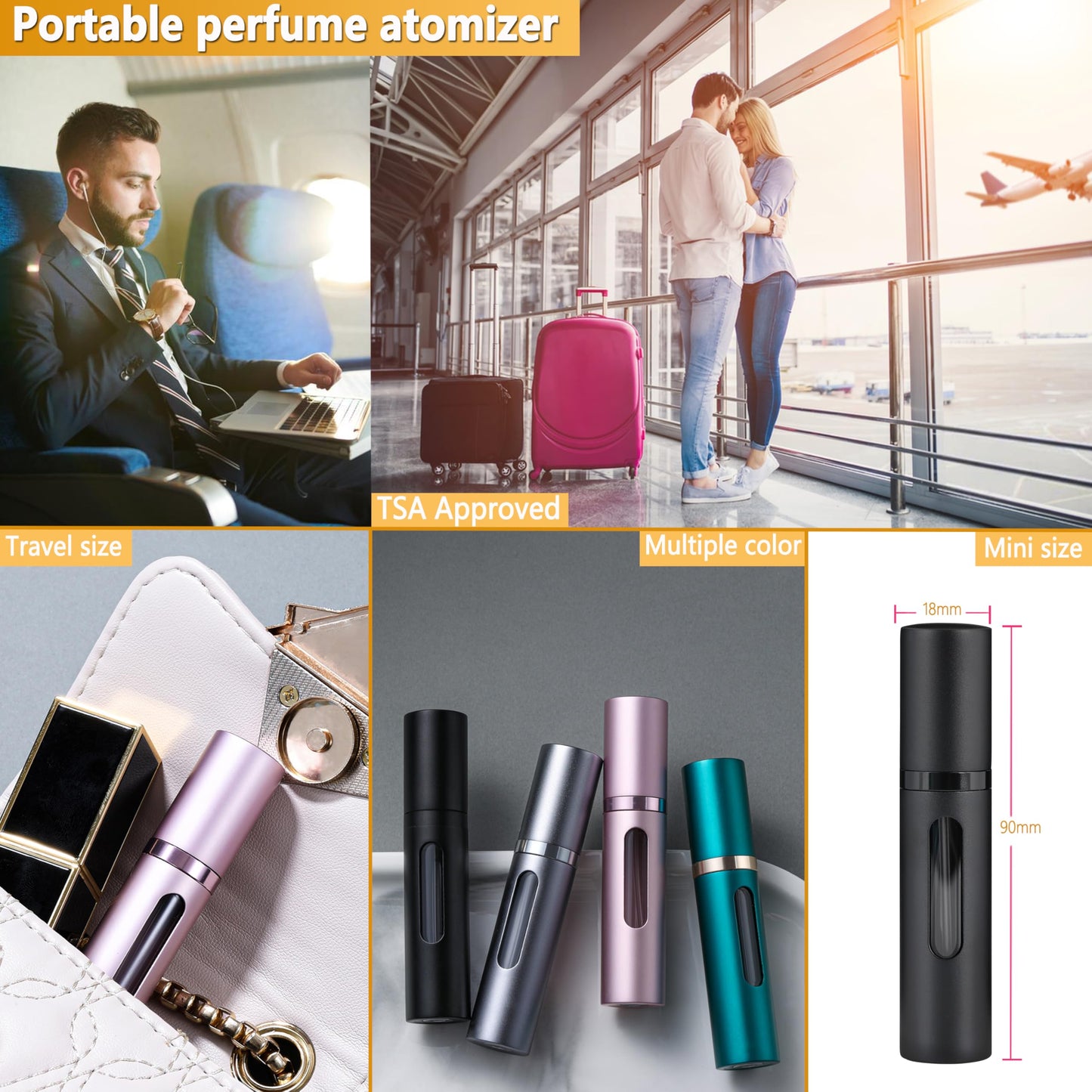 ANTOKX Refillable Perfume Atomizer 2-Pack 5ML