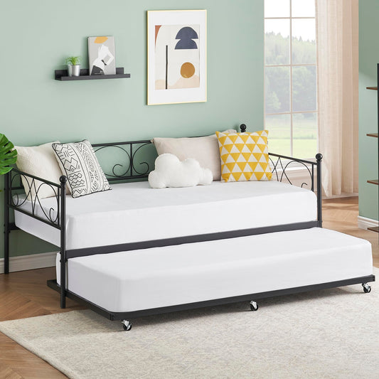 GAOMON Twin Metal Daybed with Trundle