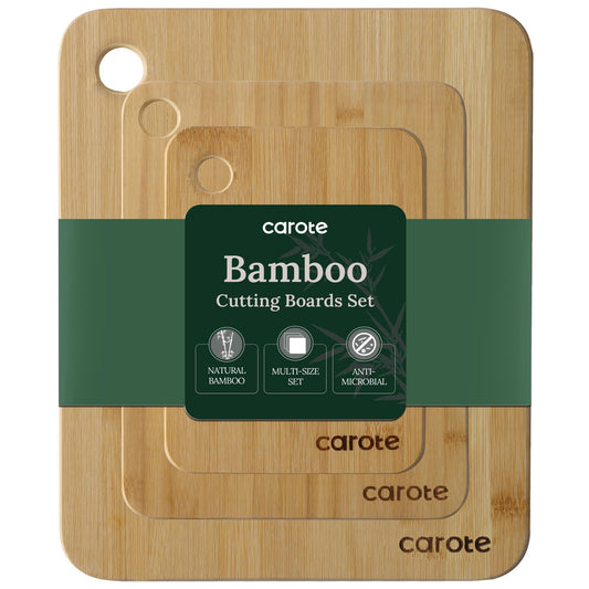 3pcs Bamboo Cutting Boards by CAROTE