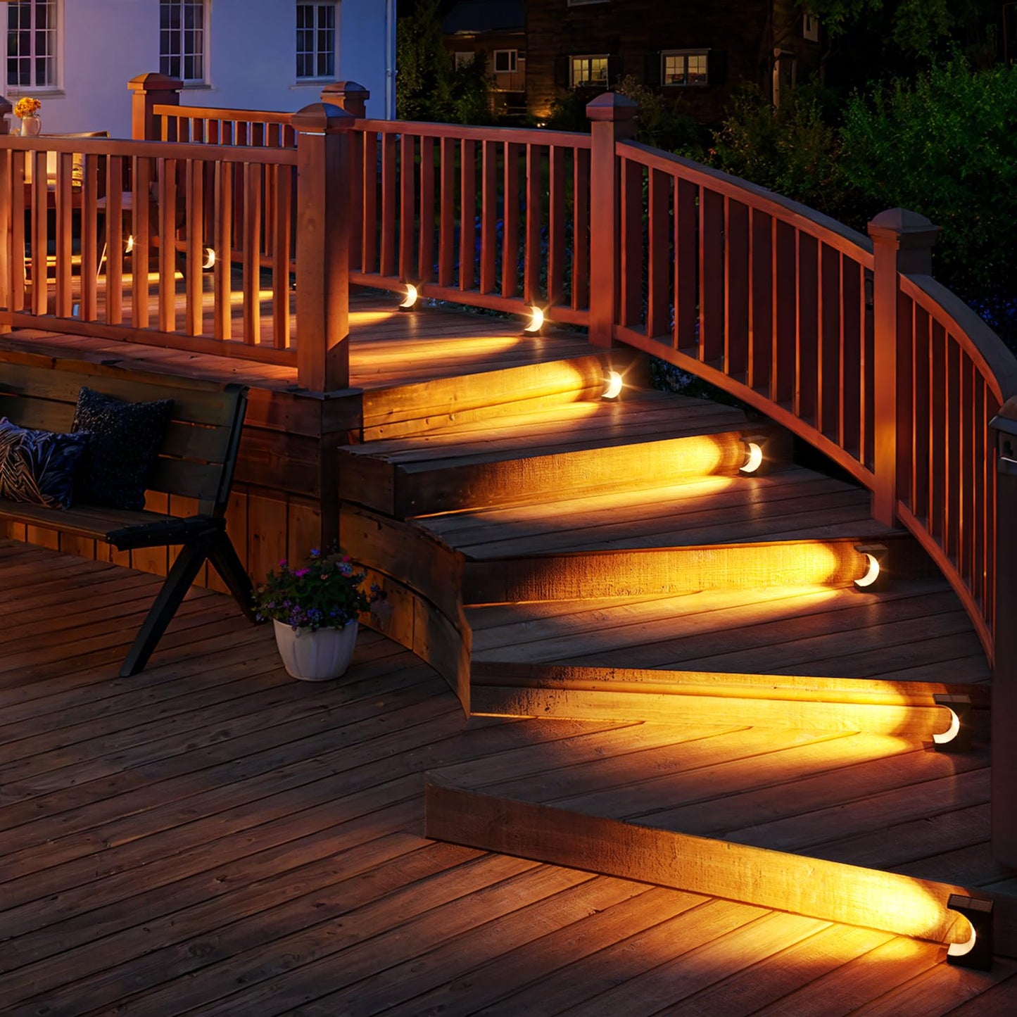 16 Pack JSOT Solar Step Lights for Outdoors