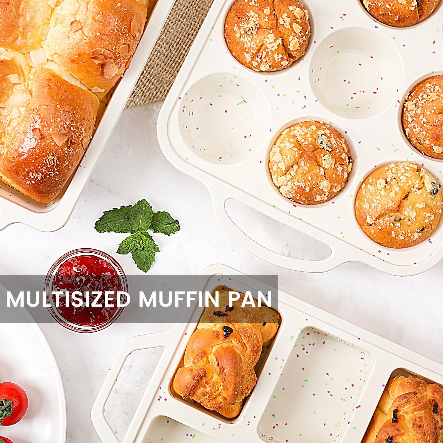 12-Cup Silicone Muffin Pan Set - Non-Stick