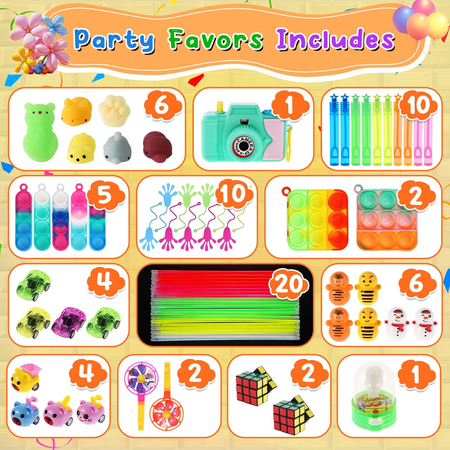 190 PCS Party Favors for Kids, Treasure Chest Toys, Small Toys Bulk, Birthday Party Gift Toys, Classroom Treasure Chest, Fidgets Stuffers, Mini Toys for Kids, Carnival Prizes, Prizes for Classroom